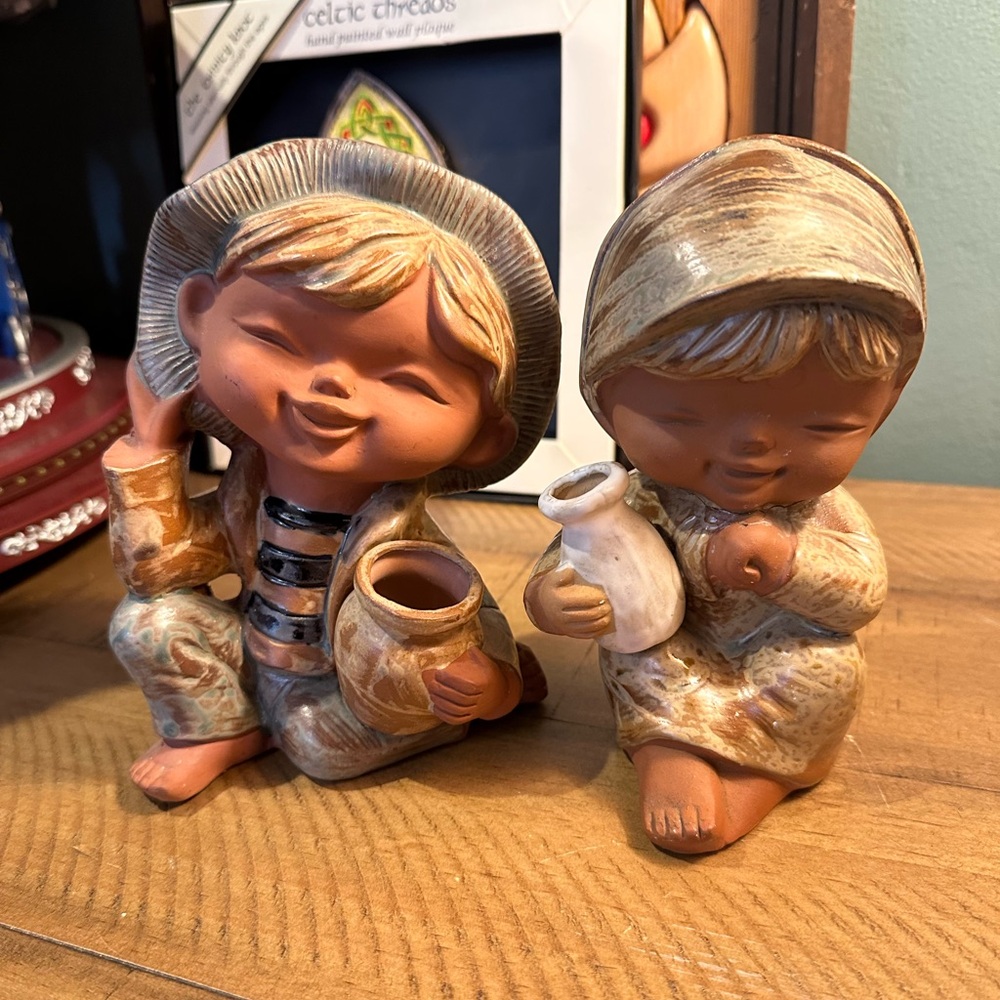 UCTCI Japan Vintage Redware Clay Stoneware Art Pottery Figurines